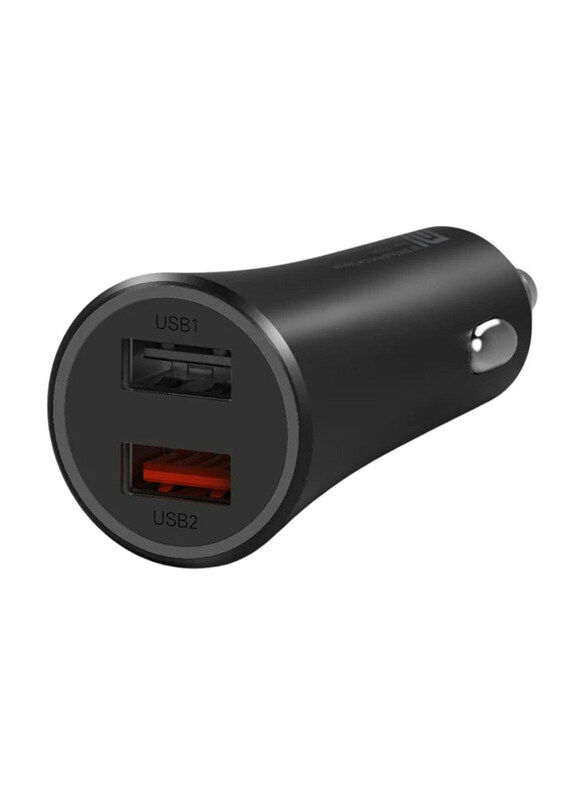 

Generic Xiaomi Mi 37W Dual Port USB Fast Car Charger Single Port With Flash Fast Charge 27W, Black