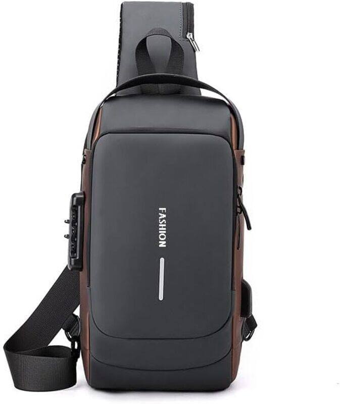 

Specton Sling Crossbody Bag Anti theft Chest Bag Waterproof Shoulder Crossbody Bag Lightweight One Strap Sling Bag with USB Charging Port for Hiking