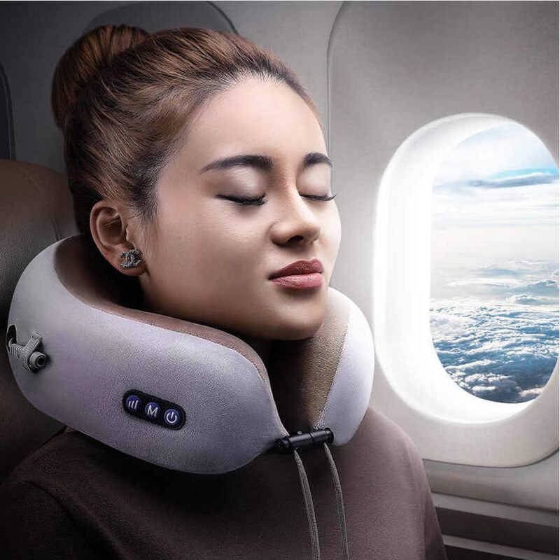 Emaxusa Travel Pillows For Sleeping AirplanePortable Electric Neck Massager Soft Comfortable Breathable