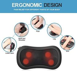 Renpho RF NM067 BK RENPHO Back Massager pillow with Heat  Ultra Slim Shiatsu Lower Back Neck Massage Pillow  3 Speeds with Net Cover