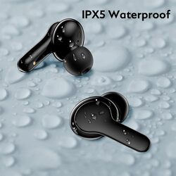 QCY T13X TWS Wireless Earbuds With 53 BluetootH4 Microphones With ENC Noise CancellationWater ResistanceTouch Controls Long Battery Life  Black