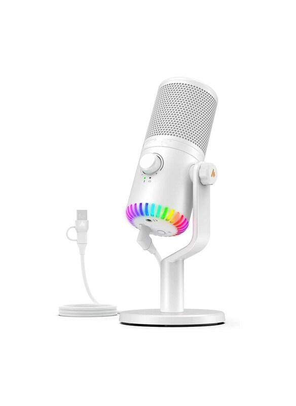 

Maono Programmable USB Condenser Microphone, DM30, White