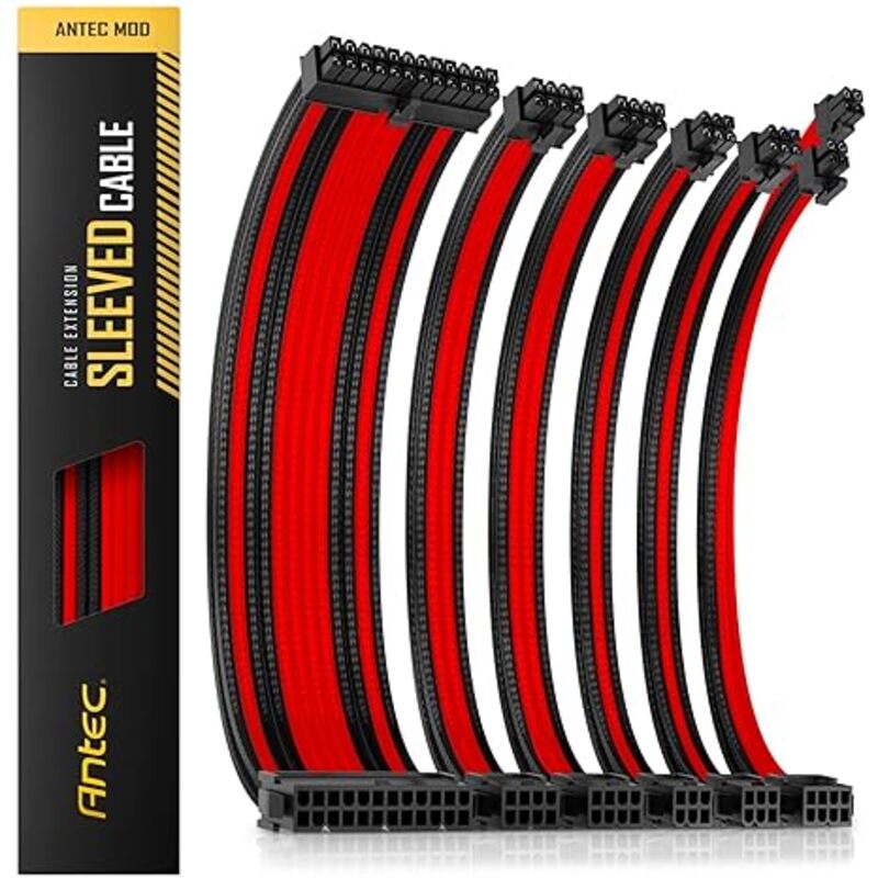 Antec Premimium Sleeved Extension Cable Kit  RedBlack