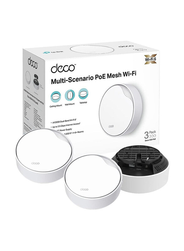 

TP-Link Deco X50-poe Ax3000 Whole Home Mesh Wi-fi 6 System With Poe, Dual-band, Ai-driven Mesh, Cover Up to 6, 500 Ft2, Connect Up to 150 Devices, 1.0