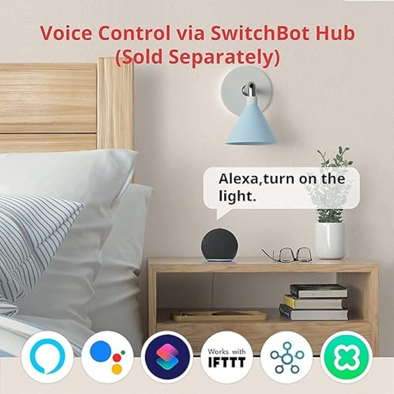 SwitchBotvoice or appcontrolled device that mechanically turns any rocker switch and button onoff White SWITCHBOT BOT