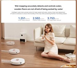 Lydsto S1 Robot Vacuum and Mop Combo Self Emptying Robot Vacuum 3000Pa Suction 200Min Runtime with WiFi APP Control LDS2.0 Radar Editable Map Virtual Boundary for Pet Hair and Carpet White