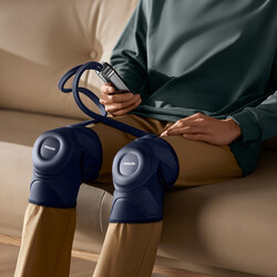 PHILIPS PPM5521 Knee Massager With Heat Function in 3 Levels Rehabilitation Technology  Combining Airbag Massage With 10 Contact Points  Dark Blue