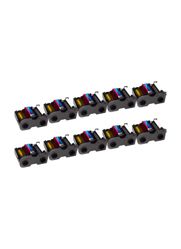 

Bodno 10 Pieces Fargo 45000 Color Ribbon, YMCKO, 250 Prints, Multicolour