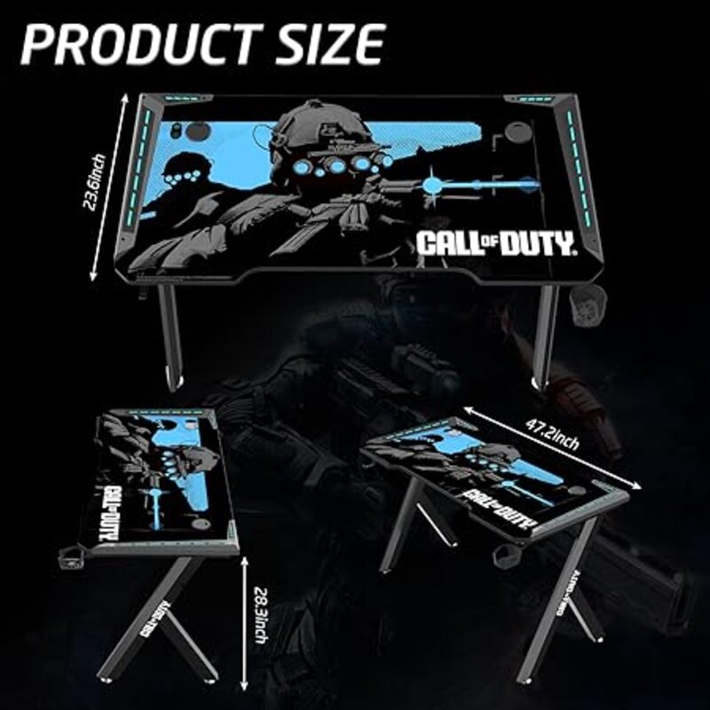 Call Of Duty COD Hawksbill Series RGB Flowing Light Gaming Desk COD-HAWKSBILL-03