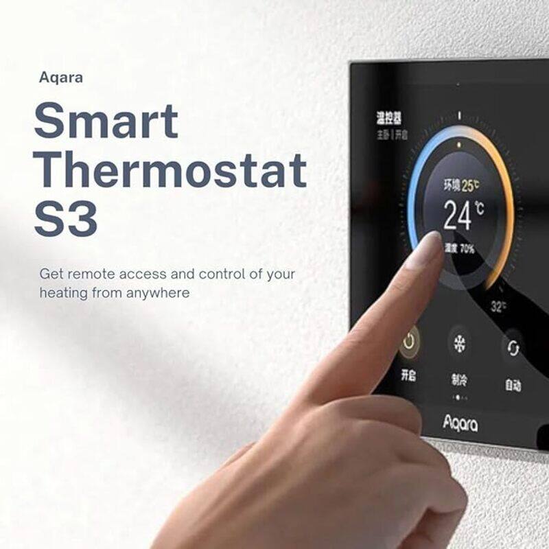 Aqara S3 Smart Zigbee LED Thermostat Touch Screen Panel Voice Remote Control Support Sensing