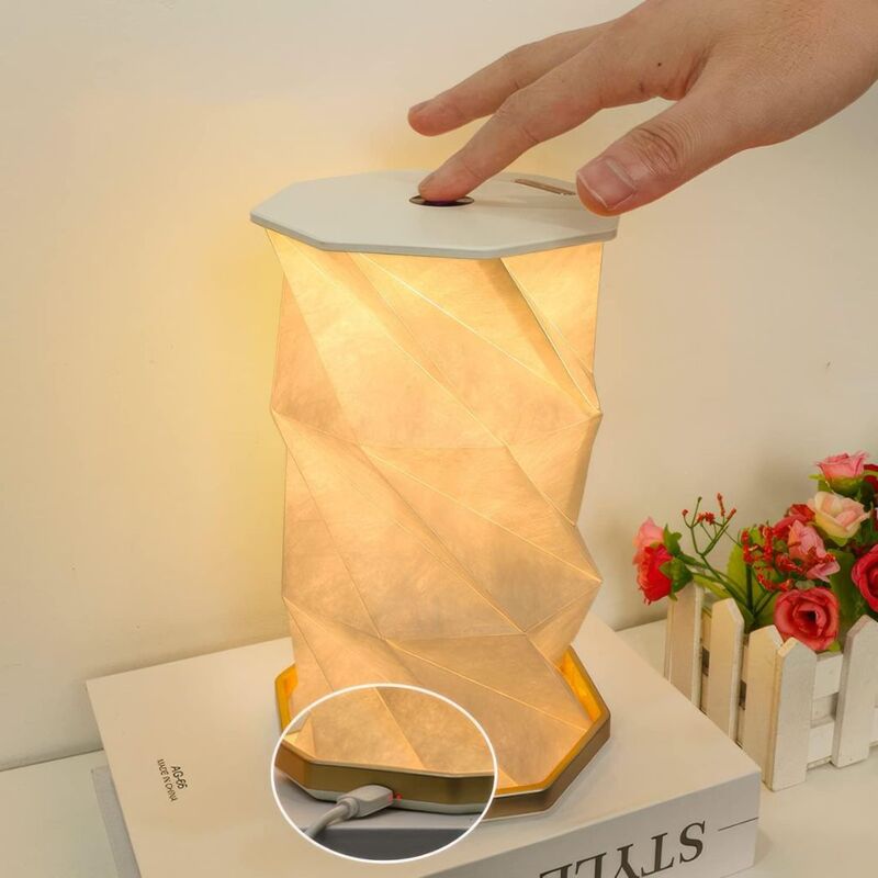 LED Rotating Book Light ABS Wood Paper Lamp