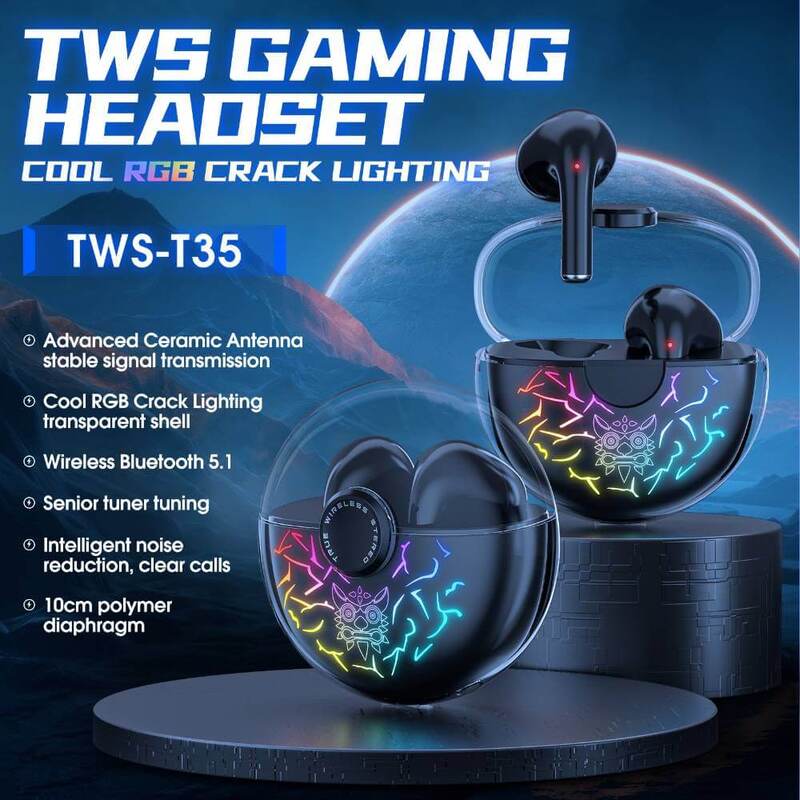 Onikuma T35 Gaming Earphones Bluetooth RGB Noise Cancelling