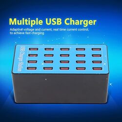 Multiple USB Charger20 Port 5V 20A 100W USB Fast ChargerUSB Hub Charging Station with 50 Degree Cooling FanUS