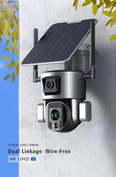 CRONY S5 WiFi 4K 8MP 10X Solar Dual Linkage Battery PTZ Camera 8MP Wireless CCTV Camera Outdoor IP66 Waterproof Solar Dual Camera