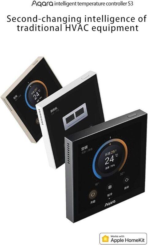 Aqara S3 Smart Zigbee LED Thermostat Touch Screen Panel Voice Remote Control Support Sensing