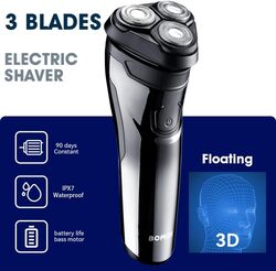 Bomidi M3 Electric Shaver 3D Rotating Razors Beard Trimmer 600mAh Long Battery USB TypeC Rechargeable Hair Shaver Black