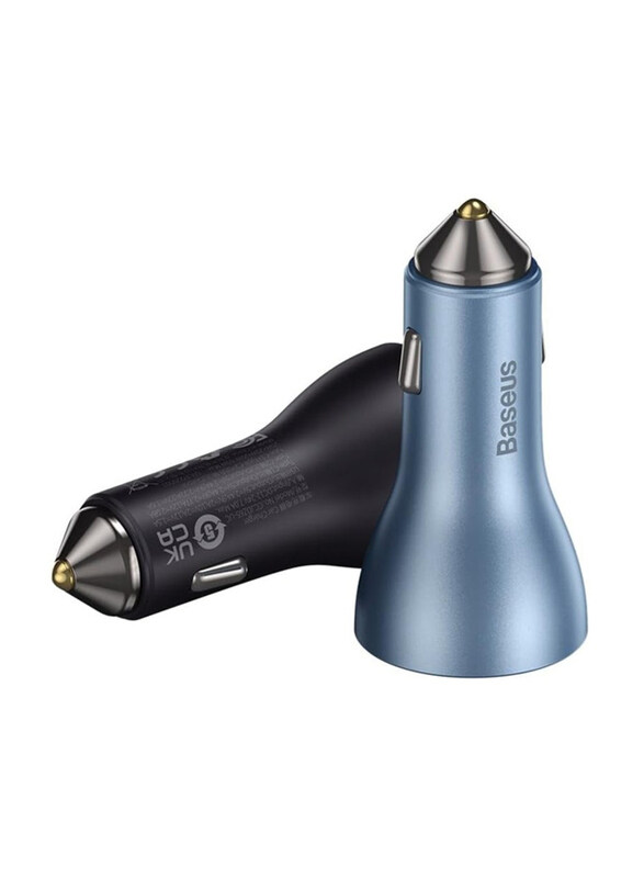 

Baseus 65W Fast Car Charger USB-A Car Charger 2x USB-C, Dark Grey