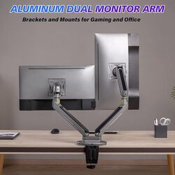 GAMEON GO2151 PRO V2 Dual Monitor Arm,Stand And Mount For Gaming And Office Use17 32 With RGB Lighting Each Arm Up To 9 KG Space Grey