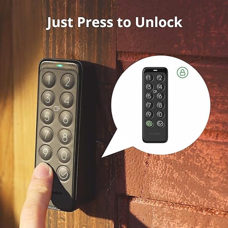 لوحة المفاتيح الذكية SwitchBot لـ SwitchBot LockKeyless Home EntryIP65 مقاوم للماء، يدعم كلمات المرور الافتراضية لأمن المنزل، عمر البطارية عامين