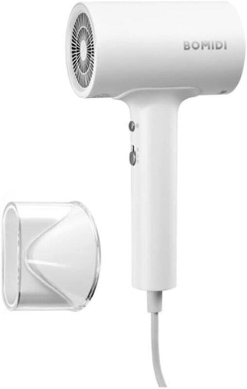 

Bomidi HD1 Hair Dryer Negative Ion Hair Blower 1800W High Power Motor For Quick Drying White