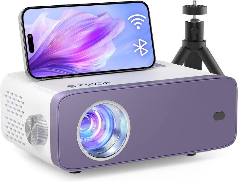 

VOPLLS Mini Projector WiFi Bluetooth 1080P Full HD 9500L Video Projector Portable Outdoor Home Theater Movie Projector50 Zoom Compatible with HDMI USB