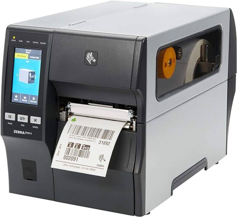 

ZEBRA ZT411 Thermal Transfer Industrial Printer 203 dpi Print Width 4 in Serial USB Ethernet Bluetooth ZT41142 T010000Z