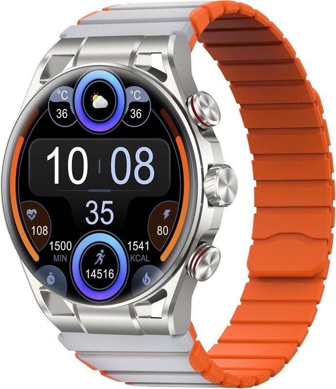 

Maxwell Fusion Smart Watch for Men and WomenDial Answer Calls Silver
