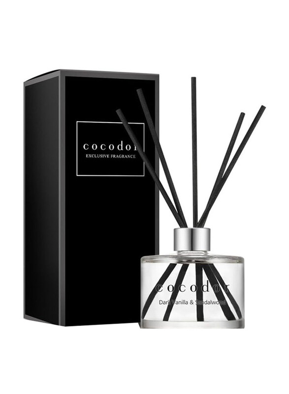 

Cocodor Signature Reed Dark Vanilla&Sandalwood Diffuser, 6.7oz, Clear