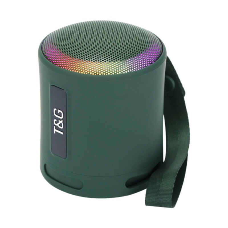 

T&G TG373 Outdoor Portable LED Light RGB Multicolor Wireless Bluetooth Speaker Subwoofer, Green