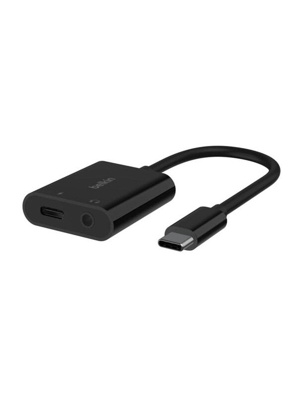 

Belkin RockStar 3.5mm Audio + USB-C Charge Adapter, Black