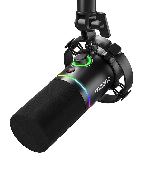 

Maono Podcast Microphone with Gain Knob & Volume Control, PD200X, Black