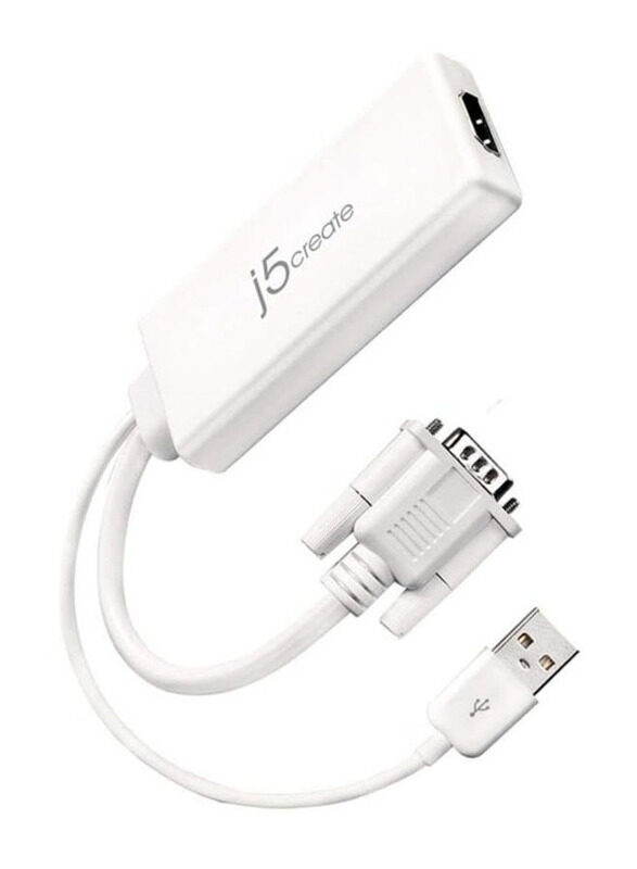 

j5create VGA to HDMI Video Audio Adapter, JDA214, White