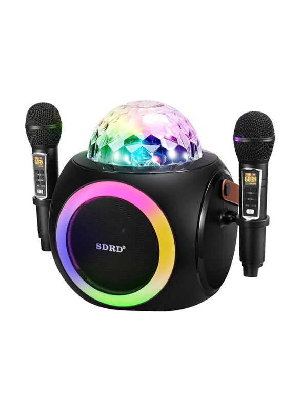 

Sdrd SD-325 Wireless Bluetooth Karaoke Machine with Disco Lights, Black