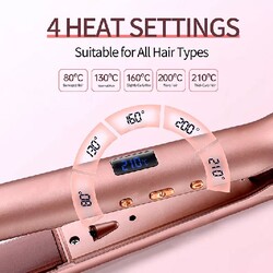 Bomidi HS1 Electric Hair Straightening Iron Multi level Temperature Adjustment Digital Screen 45W  Pink