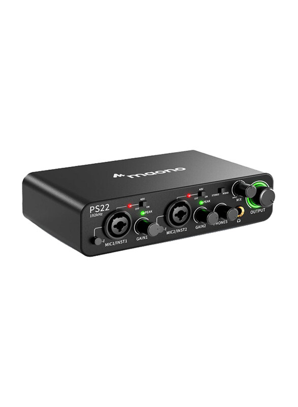 

Maono Audio Interface USB Audio Mixer with 60 dB Preamp, 24bit/192kHz with Studio Quality Sound, Black