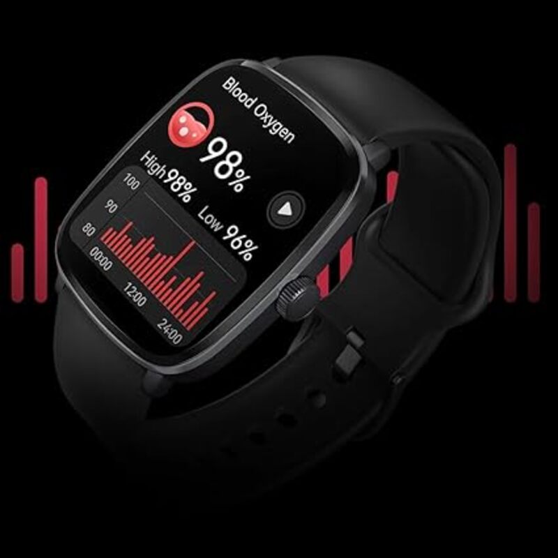 Haylou RS5 Smartwatch 2 01 AMOLED Display Bluetooth Calling Sports Health عمر بطارية طويل - أسود