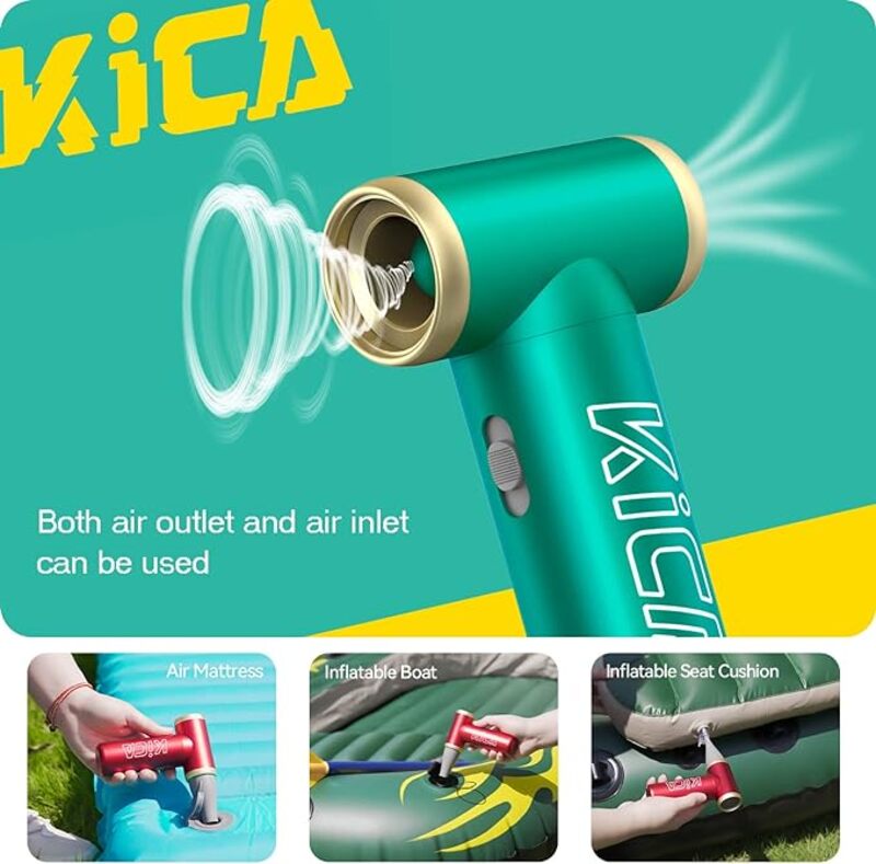 Kica Jetfan 2 Compressed Air Dust Removal100000 RPM Powerful Mini BlowerCompressed Air Spray for PCKeyboardOfficeCarHome CleaningGreen