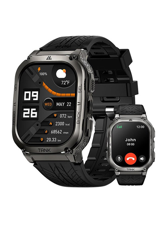 

Kospet Tank M3 1.9 Inch Smartwatch with Heart Rate Monitoring, Black