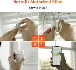 SwitchBot Blind Tilt Motorized Blinds Smart Electric Blinds with Bluetooth Remote ControlSolar Powered Light Sensing Control Add Hub Mini to Make it Compatible with Alexa Google Home