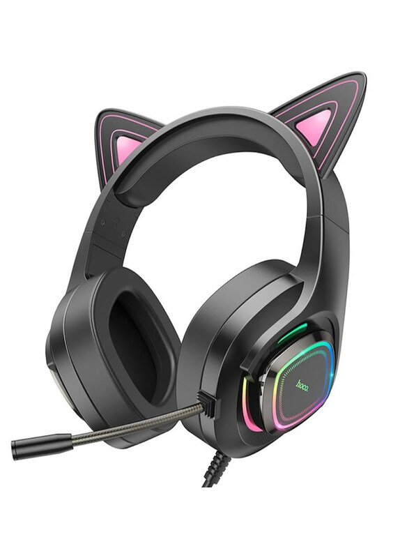 

N/a Hoco W107 Cute Cat Luminous Ear Gaming Headphones, Black