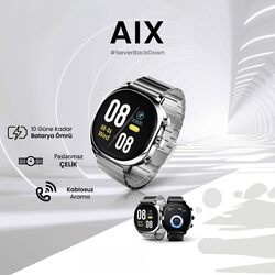 HiFuture AIX Amoled Stainless Steel Wireless Calling Smartwatch, Silver