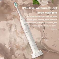 Bomidi TX5 Sonic Electric Toothbrush 38000 Vibration Rechargeable Toothbrush With Soft Bristle IPX8  WHITE