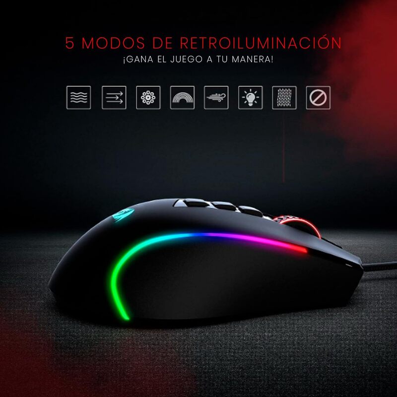 Redragon M612 Predator RGB Gaming Mouse, 8000 DPI Wired Optical Gamer Mouse