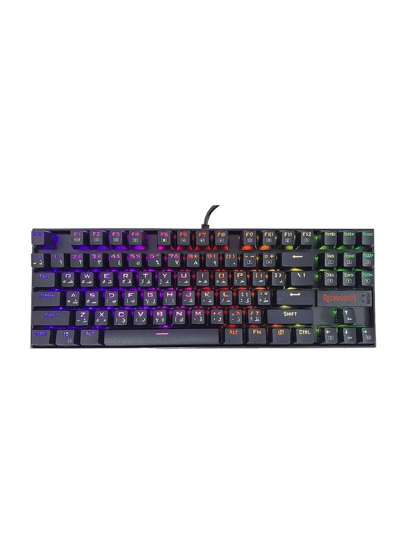 

N/a Redragon K552 RGB Arabic & English Tenkeyless Compact Mechanical Gaming Keyboard with Tactile Switches for PC, Black