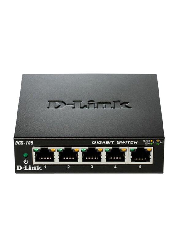 

D-Link Gigabit Unmanaged Desktop Switch, DGS-105, Black