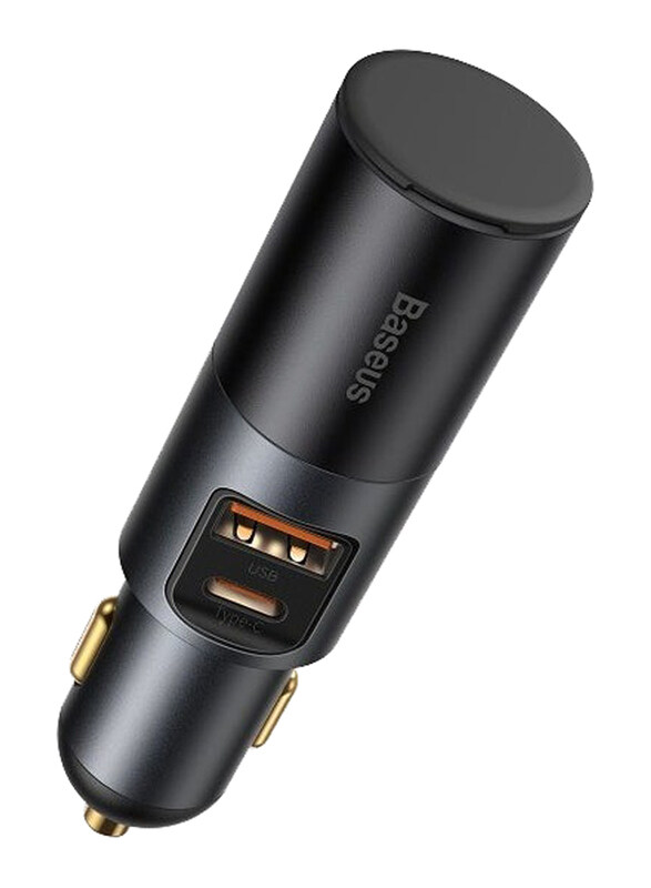 

Baseus 120W Car Charger U + C + Cigarette Lighter Socket, CCBT-C0G, Grey