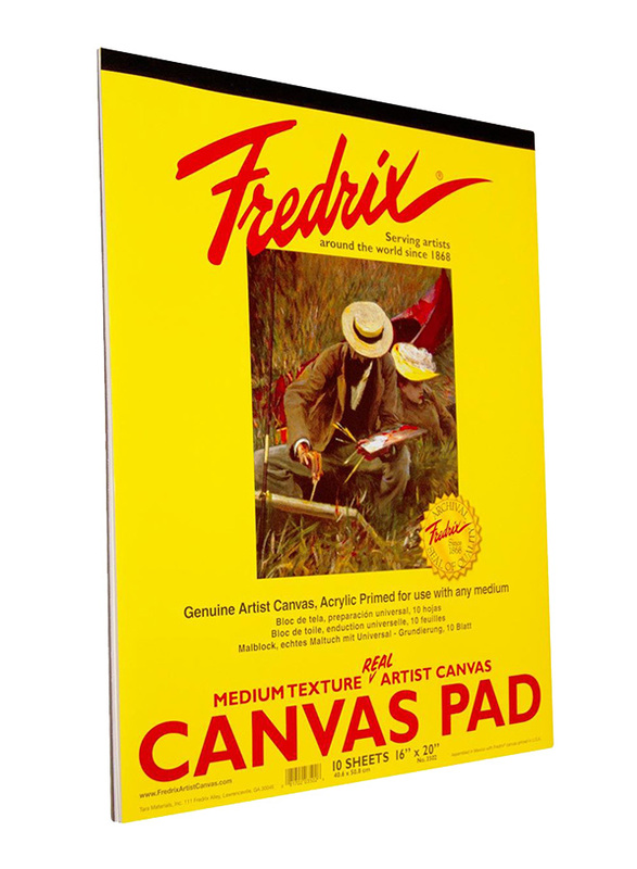 Fredrix Canvas Pads, 40.64 x 50.8cm, 10 Sheets, White