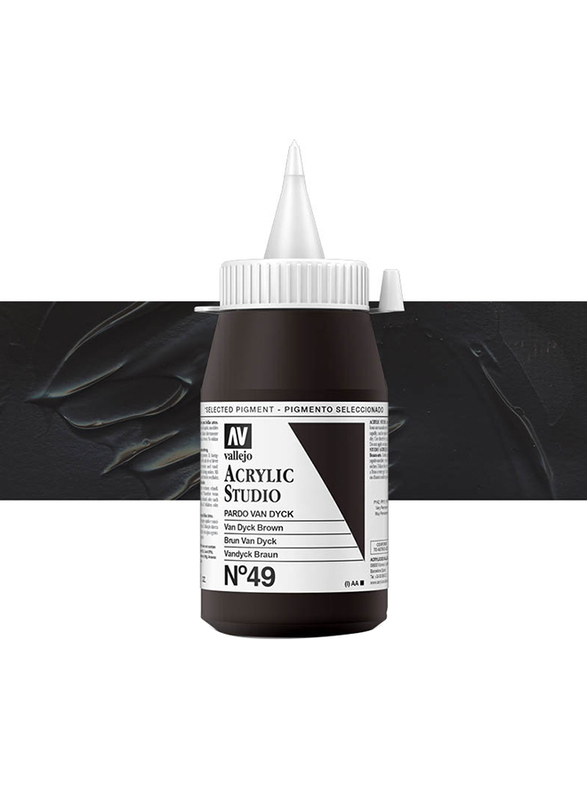 

Vallejo No 49 Acrylic Studio Colour, 500ml, Van Dyck Brown