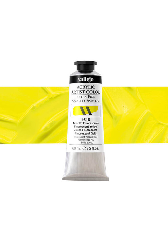 Vallejo Acrylic Artist 616 Color, 60ml, Fluorescentrescent Yellow