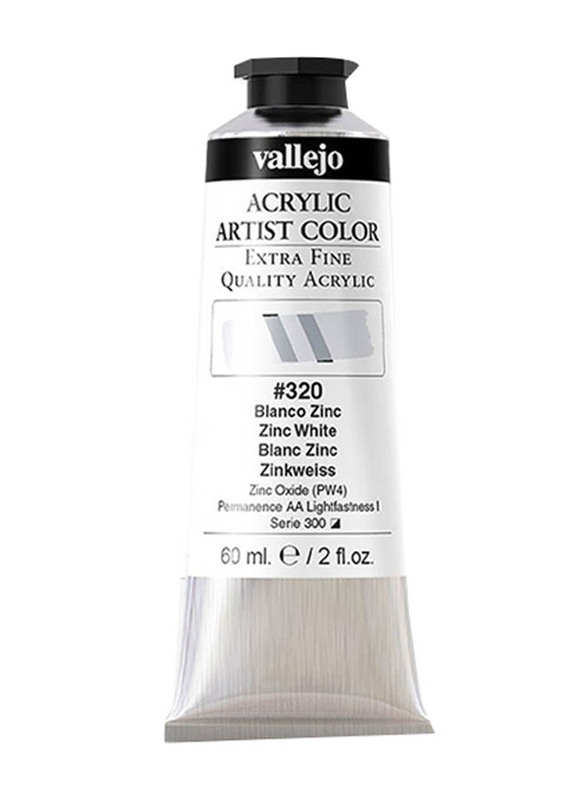 Vallejo Acrylic Artist 320 Colour, 60ml, Zinc White